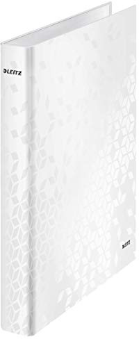 Leitz 2 Ring Binder, Holds up to 230 Maxi Sheets, Wow Range, 40 mm Spine, 42410001 - A4, White,A4 25 mm