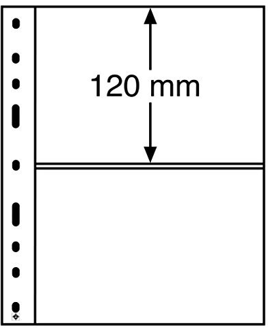 Leuchtturm 309942 Maniche in plastica cristallina Optima - Divisione 2 per Banconote e Cartoline - Confezione da 10