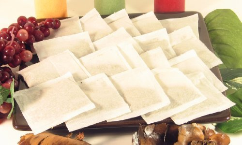 150 Empty Tea Bags 2.5” x 2.75” White Compostable, These Heat Sealable Tea Infuser for Loose Tea Herbs are Disposable Tea Strainer Bags made of Wood (pulp) Fibers