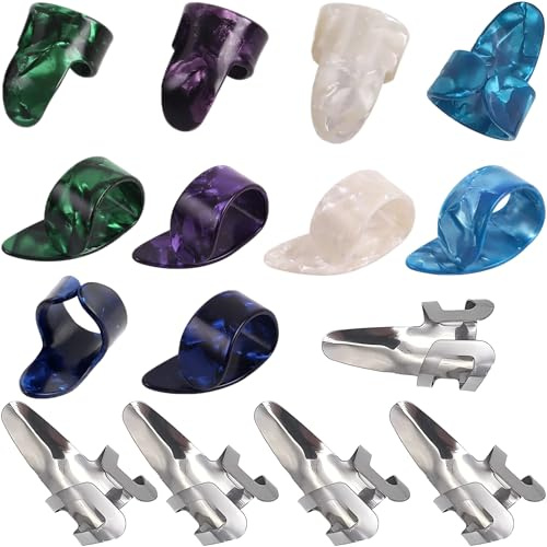 KEWAYO Lot de 15 médiators en acier inoxydable pour guitare, banjos, instruments (style élégant)