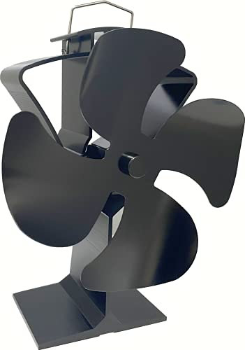 OMANSHY Ventilateur de Poêle à Bois Alimenté par la Chaleur - 4 Pales pour Répartition de la Chaleur de Cheminée