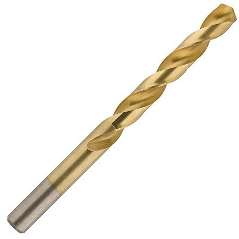 UK Drills - HSS Titanium Drill Bits - Fully Ground, Titanium Coated Tool Bit Jobber - To be used on Steel, Wood & Plastic - 10.5mm