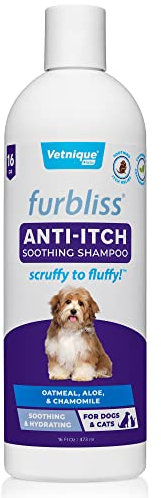 Furbliss Anti-Juckreiz-Hundeshampoo für juckende Haut mit beruhigender Kamille und kühlender Pfefferminze, Haferflocken-Shampoo für Hunde mit natürlichen Inhaltsstoffen