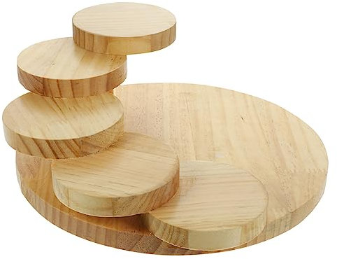 HEMOTON Rotierende Sushi-Platte Lebensmitteltablett Lebensmittelbehälter Käsetablett Hölzernes Sushi-Brett Japanische Sushi-Teller Rotierende Stufen Treppen-Teller