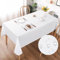 AooHome Tischdecke Abwaschbar, Weiß Tischdecken 140x220cm Leinen-Optik Tischtuch aus Polyester Wasserabweisend mit Lotuseffekt, Dauerhaft Kratzfest für Wohnzimmer, Esszimmer, Balkon, Garten