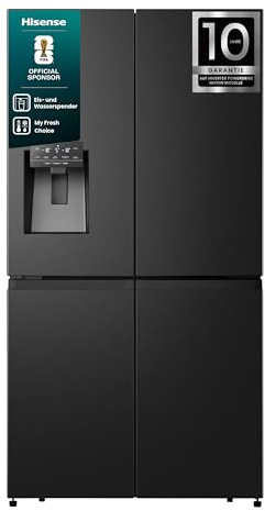 Hisense PureFlat RQ760N4SBFE Non-Plumbed Total No Frost American Fridge Freezer - Black Stainless Steel - E Rated