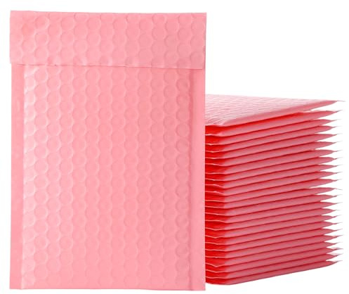 60 Pcs Self-Seal Bubble Mailers, Pink Padded Envelopes, 13 * 18cm Bubble Envelopes, Waterproof Mailer Bags for Courier, Packaging, Freight, Jewelry