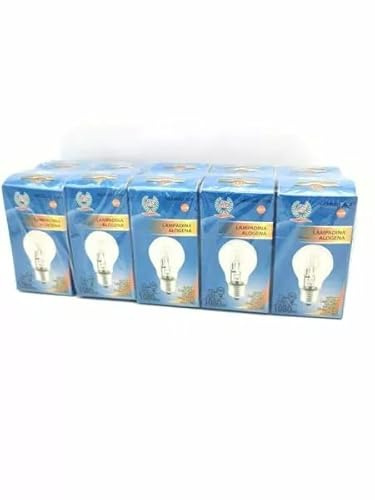 Generico Set 10 Pezzi Lampadina Alogena Candela Goccia E27 A55 72W