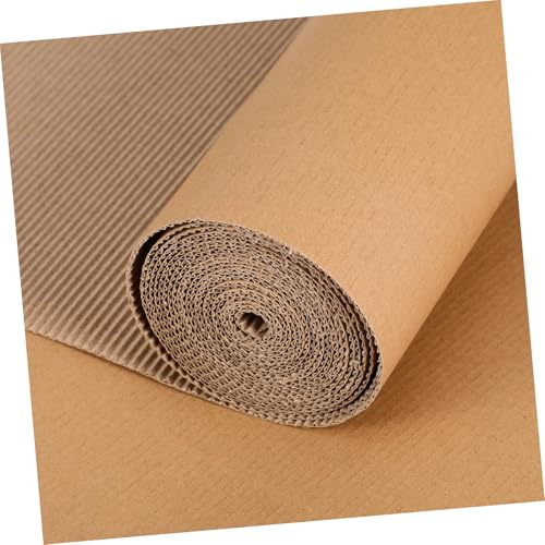 jojofuny Rollo De Cartón Ondulado 12 x 197 Pulgadas Para Bricolaje y Embalaje, Papel Corrugado Protector Para Manualidades y Envío, Tamaño Grande Para Uso Multifuncional