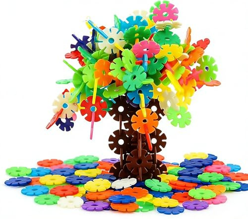 BbiuRer Steckblumen, 500 Teile Steckspiel ab 3 Jahre, Kreative Steckbausteine für Kinder, Farbenfrohe Steckblumen ab 3 Jahre, Ideal für Feinmotorik und Fantasie