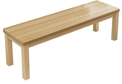Lång Holzbank für Esszimmer & Eingangsbereich, armlose asiatische Küchenbank aus IV-Holz, niedrige Multifunktionsbank für drinnen & draußen, Bauernhaus-stil.
