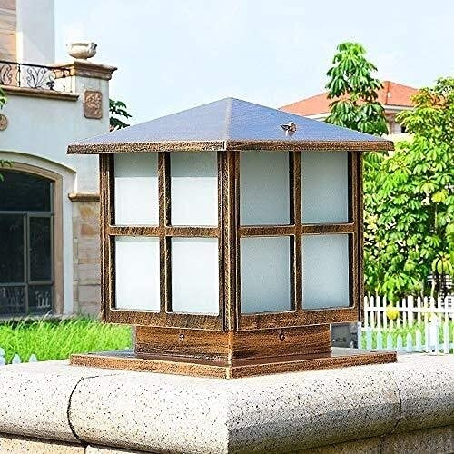 Lámpara de bolardo de pared IP65 impermeable al aire libre E27 Valla cuadrada Estigma Luminaria Aluminio Césped Paisaje Iluminación de la calle Villa Parques Garaje Porche Poste Linterna Interesante