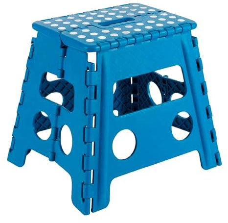 Tradineur - Taburete Plegable Multiusos - PVC - Escalera Infantil Antideslizante - Altillo para Cocina o Baño - Reposapiés para Niños - Máx. 150 kg - 32,5 x 28,5 x 21,5 cm - Color Surtido