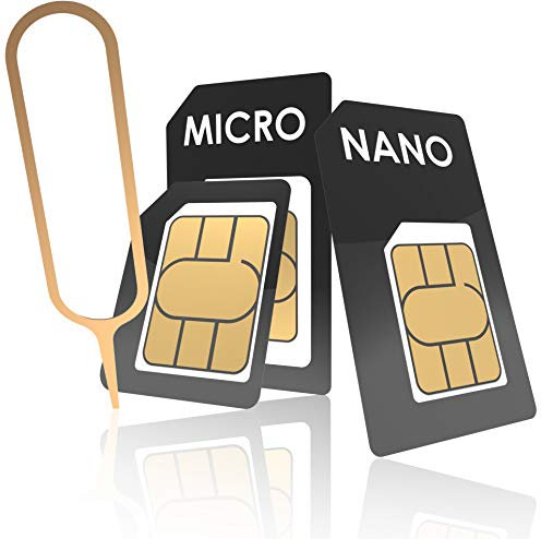 innoGadgets® Nano-SIM Adapter Set | Juego Completo de Adaptador para Nano-SIM a Micro-SIM a SIM | Incluye Aguja para Abrir la SIM | Apto para Todos los Dispositivos