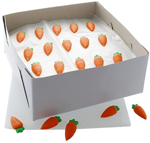 Culpitt Carrot Sugar Pipings, Edible Royal Icing Cake Decorations, Handmade Ready to Use Cupcake Toppers For Easter, Spring, and Bunny Themed Bakes And Treats - Bulk Pack of 60