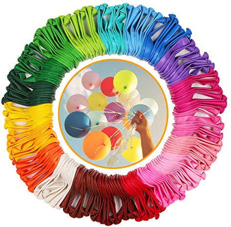 Luftballons Bunt, Luftballons 200 Stück in 20 Farben Latex Ballons, Luftballons Geburtstag, Helium Balloons, 100% Naturlatex, Luftballons für Faschingsdeko, Geburtstagsdeko, Hochzeit Deko