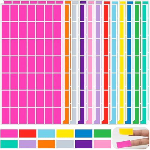 1176 PCS Coloured Stickers Labels,40mm x 19mm Rainbow Sticky Label