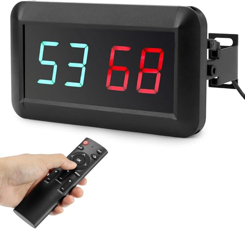 QWORK® Portable LED Sports Scoreboard 0-99 with Adjustable Brightness, Remote Control Distance 60ft/18m