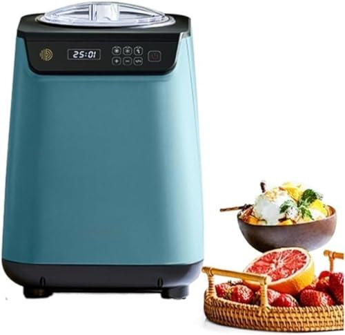 Máquina para Hacer Helados, Heladera Totalmente Automática con Compresor, 135W, Capacidad 1,2L, Función Mantener Fresco, Temporizador, Tiempo de Preparación: 30-40 min, Pantalla LED, Fácil Limpieza