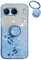 YUECXIN Glitter Case for OnePlus Nord 4, Bling Shiny diamond Sparkle Design Women Girls Cover, Ultra Thin Shockproof Flowers Ring Stand Soft Transparent Case, Blue