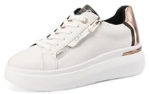 QUEEN HELENA Sneakers in Pelle Platform Scarpe da Ginnastica Casual Donna QH8003 (QH8004 Bianco, Sistema Taglie Calzature EU, Adulto, Donna, Numero, Media, 37)