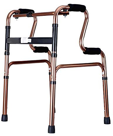 WDWDW Telaio per deambulazione per disabili Telaio per deambulazione per Anziani Deambulatore assistito Senza Ruote 4 Piedi Bastone da Passeggio Color Oro Rosa con Ospedale