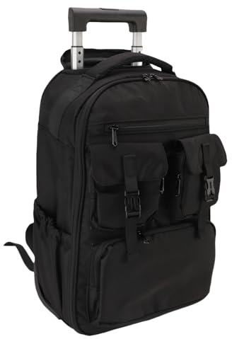 AUNMAS Travel Backpack with Wheels, 30L 180 Opening Quiet Mobility Independent Trolley Bag Conversion Water Proof Vacuum Compression Backpack with Pump for Business Trip