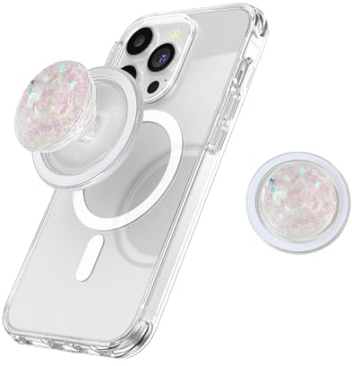 JYIXXZX Poignée Magnétique Pliable pour Téléphone Support Magnétique Rétractable Compatible avec Smartphone Liseuse & Tablette, Accessoire Téléphone (Blanc, Taille Unique)
