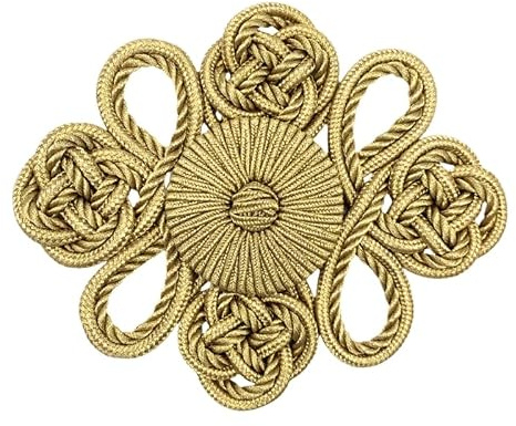 fexxkg Botones tradicionales chinos de costura Pankou para adornos artesanales, color dorado