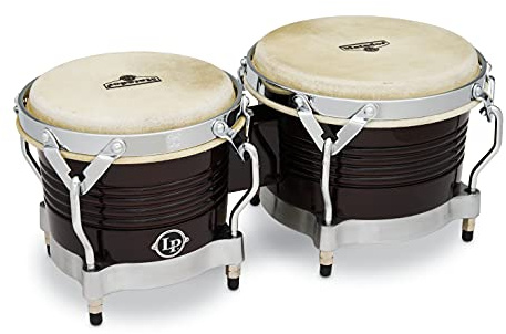 Latin Percussion M201 LP Matador Wood Bongos - Dark Brown/Chrome 8.625-inch
