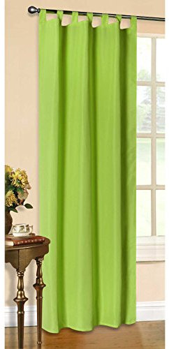 1er Set Vorhang Blickdicht Matte unifarbene Gardine mit Schlaufen. Aus edlem Microsatin Micofaser-Gewebe., 175x140, Apfelgrün, 20400