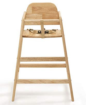 Safetots Simply Stackable Wooden High Chair, Natural, Highchair for Baby and Toddler, Stylish and Practical, Baby Highchair for Your Home or Space Saving High Chair for Restaurant
