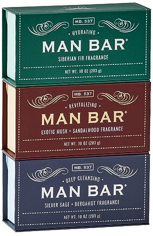 San Francisco Soap Company Man Bar 3-Piece Gift Set - No Harmful Chemicals - Good for all Skin Types - Made in the USA