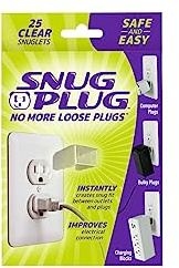 Snug Plug Loose Outlet Plug Fix & Outlet Insert | Prevent Plug from Being Unplugged & Save Money On Electricians – Clear Plastic Plugs for Outlets Keep Loose Plugs Secure – (25/Pack Clear)