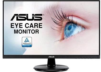 ASUS VA24DQ 24 (23.8) Monitor, FHD (1920x1080), IPS, 75Hz, Frameless, DP, HDMI, D-Sub, Flicker free, Low Blue Light, TUV certified, Black