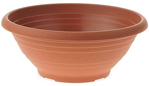 matches21 - Vaso per piante con fori per il fondo contro il ristagno in plastica, terracotta, 1 pezzo, Ø 55 x 22 cm