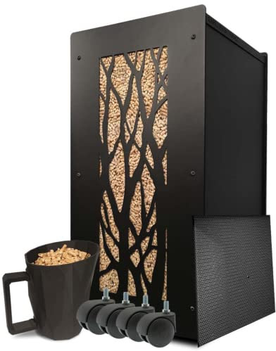 Boite à Granule - Granule Box - Rangement pour Pellets - Fabriqué en France (Arbre Noir)(Capacité de 55kg)