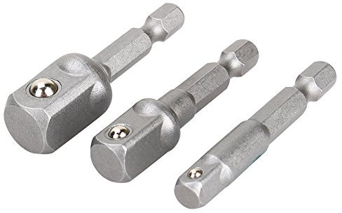 3-teiliges Bohrer-Stecknuss-Adapter-Set, Hand-Stecknuss-Set, Hex Quadratischem Sechskantschaft-Stecknuss auf 1/4 Zoll 3/8 Zoll 1/2 Zoll Schlagschrauber-Stecknuss