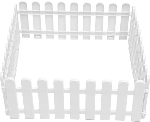Happyyami 4 Stück Der Zaun Weißer Kunststoffzaun Weißes Dekor Blumenbeet-Zaun Kleiner Zaun Campus-Weihnachtsblumenbeet-Dekor Weihnachtsdekor Weißer Zaun Kunststoff-Zaun