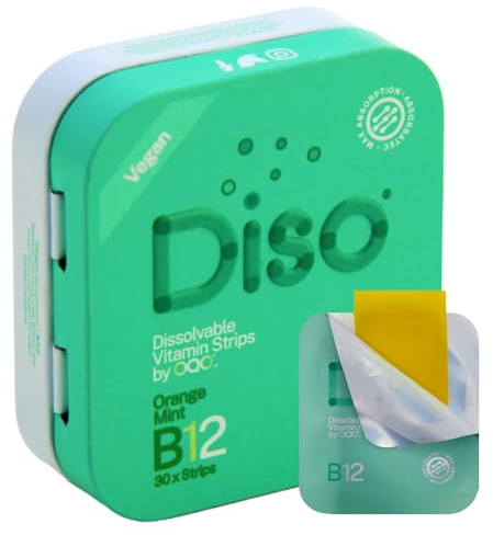 Diso® Vitamin B12 Supplement | High Strength Alternative to B12 Tablets, Gummies & Sprays | for Women & Men | Methylcobalamin | Energy Booster for Tiredness, Fatigue & Mood | 30x Days Dissolvables