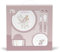 Juego de Vajilla Bebe Interbaby | Set Vajilla Infantil 5 Piezas Plato Llano, Bo, Cuchara, Tenedor y Vaso Antigoteo Aprendizaje | Apta para Microondas y Lavavajillas, Mayores de 6 Meses