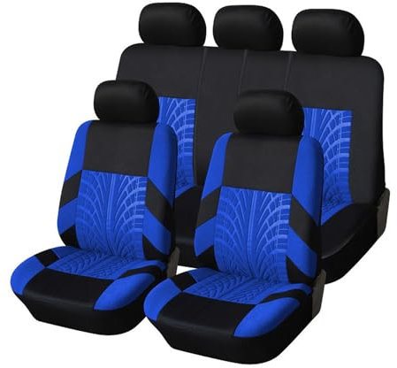 9 Stück Auto Sitzbezüge FüR Renault TWINGO I Hatchback (C06) 1993-2024+, Auto Sitzschoner Rutschfester Atmungsaktiv Innenraum Zubehör, C/Blue