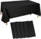 5 Stück Einweg Tischdecke Schwarz, Kunststoff Biertisch Tischdecke,137 x 274cm Papiertischdecke, Rechteckige Tischdecke Papierrolle für Geburtstagsparty, Hochzeiten, Picknick