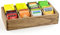 KIRIGEN Wood Tea Bag, Coffee Bag Storage Box, 8 Compartments, Rectangular, 34.4 x 19.2 x 7 cm, Brown(CYH8G-DBR)