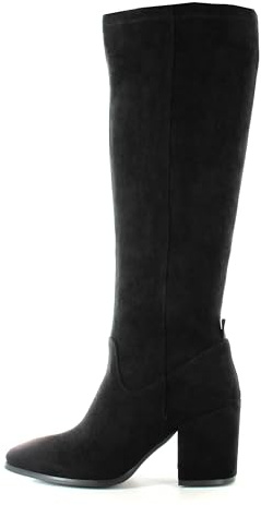 ella Women's Knee High Stretch Fit Wide Calf Memory Foam Insole Heel Boots (Black, UK Footwear Size System, Adult, Women, Numeric, Medium, 5)
