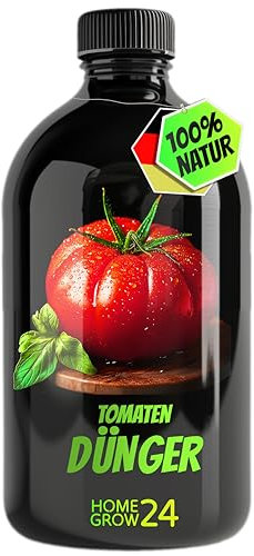 Homegrow24 Tomaten Dünger, Dünger für alle Tomatenpflanzen, 500 ml, Vitalstoffkomplex mit effektiven Mikroorganismen und organischer Pflanzenkohle, 100% Natürlich, für üppiges Wachstum