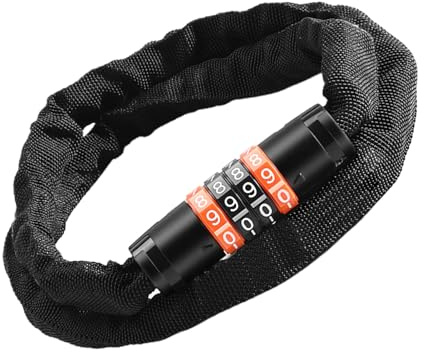 Candado de cadena para bicicleta, candado de cadena resistente, cerraduras de ciclismo de alta seguridad, antirrobo, cable de combinación de 4 dígitos, accesorios de conducción de motocicleta para