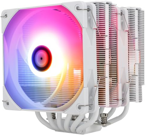 TR-Termalright Peerless Assassin 120 White ARGB CPU-kylare, dubbelt torn med 6 värmerör, dubbla 120 mm PWM-fläktar, aluminiumkylflänsskydd, 157 mm hög, för AM5/AM4, Intel LGA1851/1700/115X/1200/2011