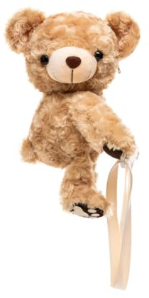 Ipetboom Bolso Bandolera Peluche con Diseño de Oso de Peluche Bolso de Hombro Suave con Cremallera para Niña Bolsa de Almacenamiento Ligera y Funcional para Uso Diario y Viajes