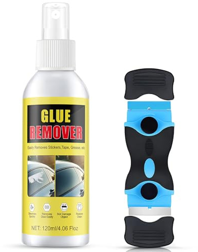 NoxGule Quita Pegamento Adhesivo, Disolvente Pegamento,Quita Pegamento, Ideal para Eliminar Manchas de Adhesivo de Etiquetas de Pintura de Coches, Cristales y Muebles,120ml (transparente)
